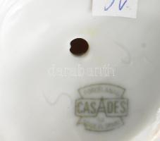 Casades spanyol porcelán lány és fiú figura, jelzett, hibátlan, m: 22 cm