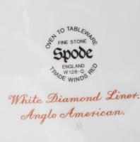 Spode angol porcelán 8 darab mélytányér. Jelzett, hajómintás, kis kopással, d: 23 cm