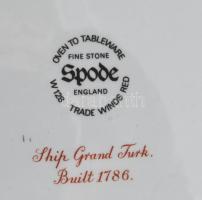 Spode angol porcelán 8 darab nagytányér. Jelzett, hajómintás, kis kopással, d: 26 cm