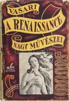 Giorgio Vasari: A renaissance nagy művészei. Fordította és bevezetéssel ellátta: Brelich Mario. Bp.,1943, ABC Könyvkiadó Rt. Fekete-fehér és színes illusztrációkkal. Kiadói félvászon-kötésben, sérült, kissé hiányos, javított kiadói papír védőborítóban, sérült gerinccel.