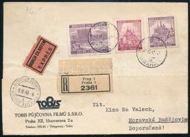 Böhmen und Mähren 1940 Ajánlott expressz levelezőlap / Registered express postcard PRAHA