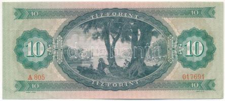 1969. 10Ft "A 805 017691" T:AU Hungary 1969. 10 Forint "A 805 017691" C:AU Adamo...
