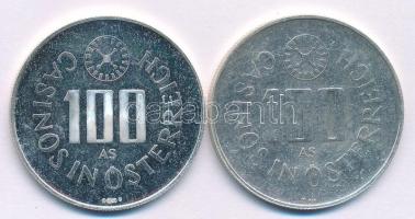 Ausztria 1976. 100Sch Ag "Ausztria Kaszinói / Téli Olimpiai Innsbruck" kaszinó zseton (2xk...