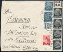 Böhmen und Mähren 1940 Levél 7 bélyeggel / Cover with 7 stamps