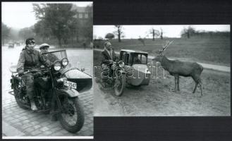 Motorkerékpárok kettő (ez Csepel!) és három keréken, eltérő időben és helyen készült felvételek, 4 d...