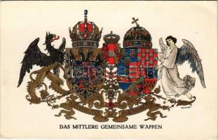 Das mittlere Gemeinsame Wappen / The middle common coat of arms. Viribus Unitis. Offizielle Karte für Rotes Kreuz, Kriegsfürsorgeamt Kriegshilfsbüro Nr. 288. s: Ströbl (EK)