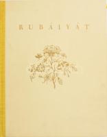 [Omar Khajjám (1048-1131)] Omár Kháyyám: Rubáiyát. A perzsa csillagász-költő versei. Ford.: Szabó Lőrinc. Az illusztrációkat rajzolta, a könyvdíszeket és a bekötési táblát tervezte: Báró Romaszkan Alice. Bp.,[1943],Új Idők (Singer és Wolfner),(Hungária-ny.), 82+1 p. Kiadói aranyozott félvászon-kötés, foltos kiadói kartontokban. Számozott, 832. számú példány.