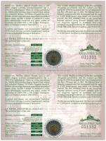 2002. 100Ft "Kossuth" (2x) elsőnapi veretek, sorszámkövető díszlapokon "011331",...