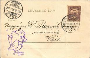 1901 Budapest II. Császár fürdő, belső. Kosmos Art Nouveau, floral, litho (fa)