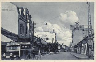 Leskovac with autobus, Café, Soko graphic institue and bank