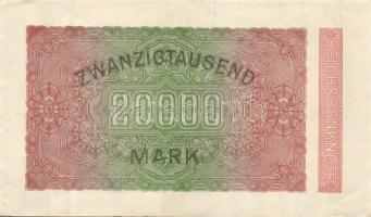 Német Birodalom / Weimari Köztársaság 1923. 20.000M (2x) variáns "Hakensterne" vízjellel, ...
