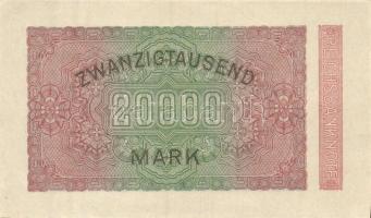Német Birodalom / Weimari Köztársaság 1923. 20.000M (2x) variáns "Hakensterne" vízjellel, ...