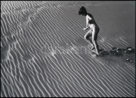 Vincze János (1922-1999) kecskeméti fotóművész hagyatékából 1 db modern nagyítás (Homokdűnék vándora), jelzés nélkül, 15x21 cm