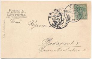 1902 Szprotawa, Sprottau; Verlag J. G. Pohley. Art Nouveau montage at night (EK)