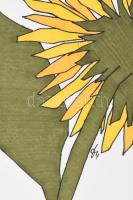 Kun Sarolta (1990-): Ébredés. Vegyes technika, papír, jelzett, felcsavarva, 40x50cm