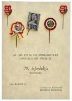 5db-os vegyes kokárdás, címeres, Petőfi Sándor arcképét ábrázoló kitűző tétel T:XF