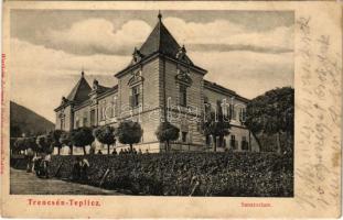 1914 Trencsénteplic-fürdő, Kúpele Trencianske Teplice; szanatórium. Wertheim Zsigmond kiadása / sanatorium (vágott / cut)