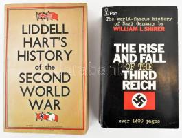 2 db angol nyelvű könyv: William L. Shirer: The Rise and Fall of the Third Reich. A History of Nazi Germany. + B. H. Liddell Hart: History of the Second World War. London-Sydney, 1964-1970, Pan Books. Kiadói papírkötés.