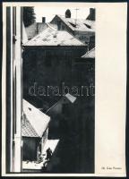 cca 1964 Kun Ferenc fotóművészeti alkotása (cím nélkül), 1 db vintage fotó, feliratozva, ezüst zselatinos fotópapíron, albumlapra felragasztva, 23,8x13 cm