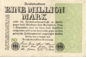 Német Birodalom / Weimari Köztársaság 1923. 1.000.000M (3x) kétféle variáns "Hakensterne" és "Ringe" vízjelekkel T:I,I-