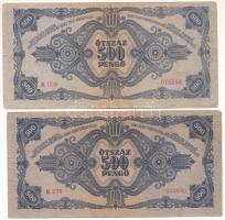 1945. 500P magyar "N" betű orosz "P" helyett (2x) T:F 
Adamo P19h