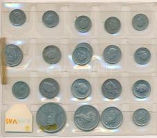 Svájc 1903-1970. 20db-os érmetétel műanyag berakólapon, benne 1968. 5Fr Cu-Ni + 1968. 2Fr Cu-Ni + 19...