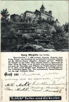 1899 (Vorläufer) Krivoklát, Pürglitz; Burg Bürglitz bei Horitz / castle. Schicht soap advertisement. Lith. Kunstanstalt E. Rennert (tear)