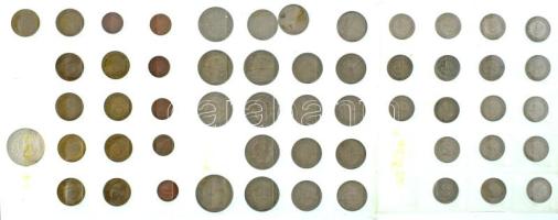 NSZK 1949-1982. 54db-os érmetétel műanyag berakólapon, benne 1973F 5M Ag T:vegyes GFR 1949-1982. 20pcs coin lot in plastic sheet, within 1973F 5 Mark Ag C:mixed