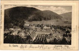 1902 Trencsénteplic, Trencianske Teplice; Fő tér. Wertheim Zsigmond kiadása / Hauptplatz / main square (fl)