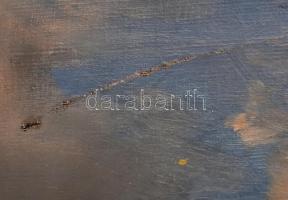 Jelzés nélkül, XIX. sz. közepe/vége: Salamon átka. Olaj, vászon. Sérült. Korabeli, antik, sérült fak...