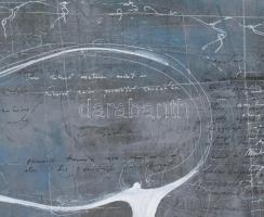 Krüzsely Gábor (1972-): Dsida versek 1. Akril, tus, vászon. jelezve jobbra lent. Hátoldalán autográf...