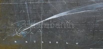 Krüzsely Gábor (1972-): Dsida versek 1. Akril, tus, vászon. jelezve jobbra lent. Hátoldalán autográf...