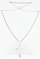 Ezüst (Ag) walles nyaklánc mintás kereszt medállal, jelzett, h: 55 cm, 5×3 cm, nettó: 14,7 g