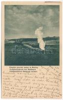 1933 Medgyes, Mediasch, Medias; Eruptia gazului metan / Erdgasausbruch / Földgázkitörés Medgyes mellett / natural gas eruption, combustion (fl)