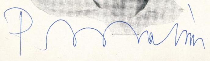 Psota Irén (1929-2016) színésznő aláírása az őt ábrázoló képen