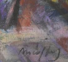 Márffy jelzéssel: Társaság. Pasztell, papír, 40x30 cm. Üvegezett fakeretben