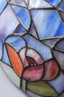 Ólomüveg lámpabúra. Hibátlan, d: 42 cm, m 21 cm + szerelék /// KIZÁRÓLAG SZEMÉLYES ÁTVÉTEL, NEM POST...