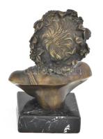 Bacchus. Bronz szobor, márvány talpazaton, jelzett: Leverier S. Kis kopással, m: 19,5 cm