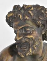 Bacchus. Bronz szobor, márvány talpazaton, jelzett: Leverier S. Kis kopással, m: 19,5 cm