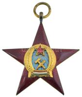 1949. "A Magyar Népköztársasági Érdemérem arany fokozata" aranyozott, zománcozott bronz kitüntetés mellszalag nélkül T:XF Hungary 1949. "Medal of Merit of the Hungarian Peoples Republic Gold class" gilt, enamelled bronze decoration without ribbon C:XF NMK 534.