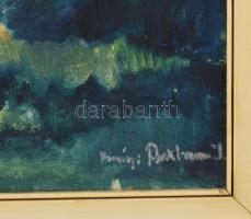 Puxbaum Jenő (1909-1990): Színes utca. Olaj, vászon, jelezve jobbra lent. 55x67,5 cm. Fakeretben