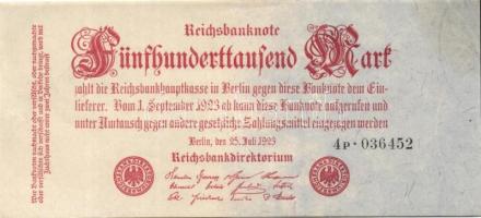 Német Birodalom / Weimari Köztársaság 1923. 500.000M (2x) birodalmi nyomat + cégnyomat T:I,I-