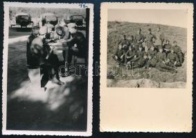 1943 Magyar királyi katonák Újszegeden, 10 db fotó, 6×9 cm