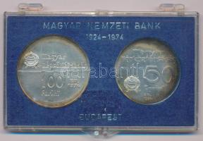 1974. 50Ft Ag "50 éves a Magyar Nemzeti Bank" + 100Ft Ag "50 éves a Magyar Nemzeti Ba...