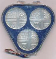 1976. 200Ft Ag (3xklf) "Magyar festők I. / Derkovits, Szinyei, Munkácsy" érmesor plombált ...