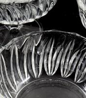 Retro csavartbordás kehely garnitúra. Jelzés nélkül, hibátlan, d: 11,5 cm, m: 9 cm