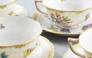 Herend Viktória mintás 6 darab csésze alátéttel. Jelzett, kézzel festett, hibátlan