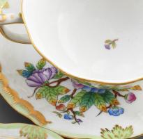 Herend Viktória mintás 6 darab csésze alátéttel. Jelzett, kézzel festett, hibátlan