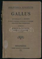 Láng Aemilius: Gallus. Ad fabulam W. A. Beckerii in usum studiosae iuventutis ad privatam Romanorum vitam cognoscendam. Bibliotheca Iuventutis. Bp., 1914, Szent István-Társulat, 132 p. Szövegközi illusztrációkkal. Latin nyelven. Kiadói egészvászon-kötés, a gerincen sérüléssel, a borítón folttal.