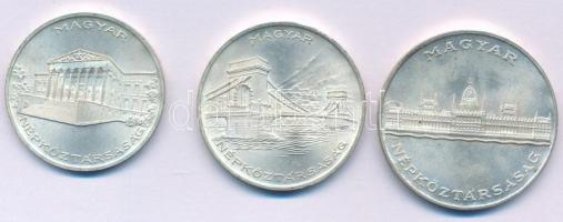 1956. 10Ft + 20Ft + 25Ft Ag "10 éves a Forint (Jó Forint sor)" mindhárom kapszulában T:UNC...